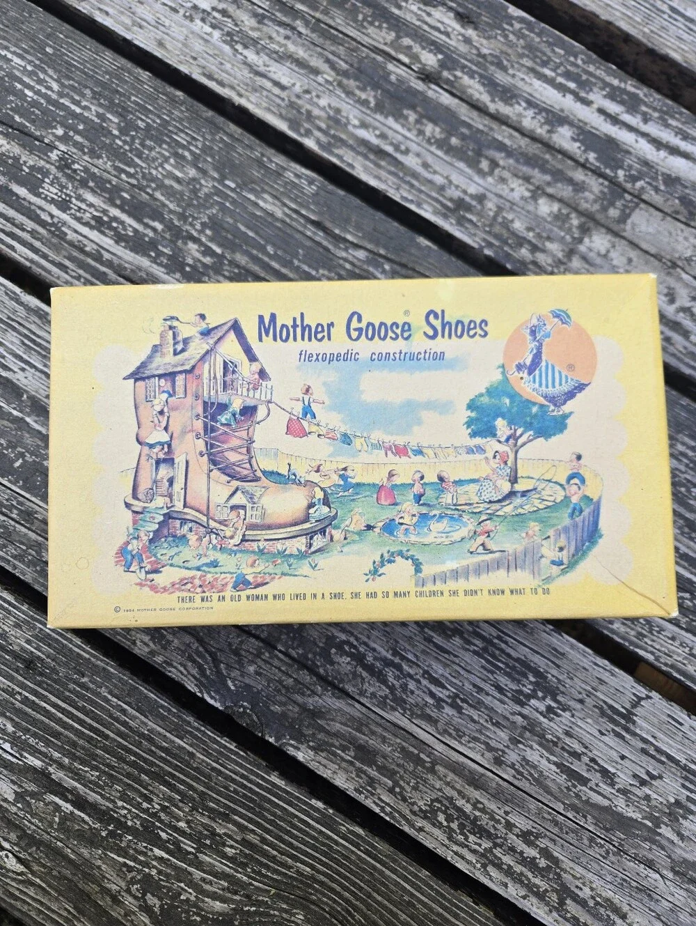 Vintage 1954 Mother Goose Shoes with Original Box